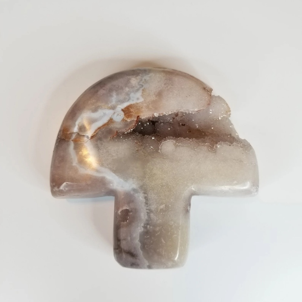 Rose Amethyst Mushroom Carving – Gentle Healing & Heart Chakra Energy